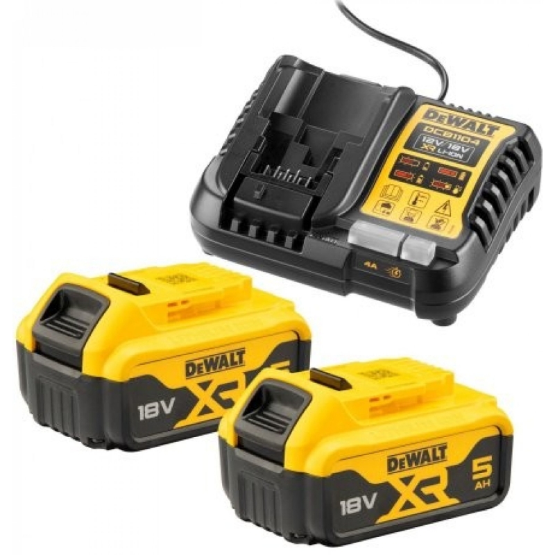 DCB1104P2 Nabíječka 12-18V XR Li-Ion + 2 x akumulátor 18V 5,0Ah DeWALT