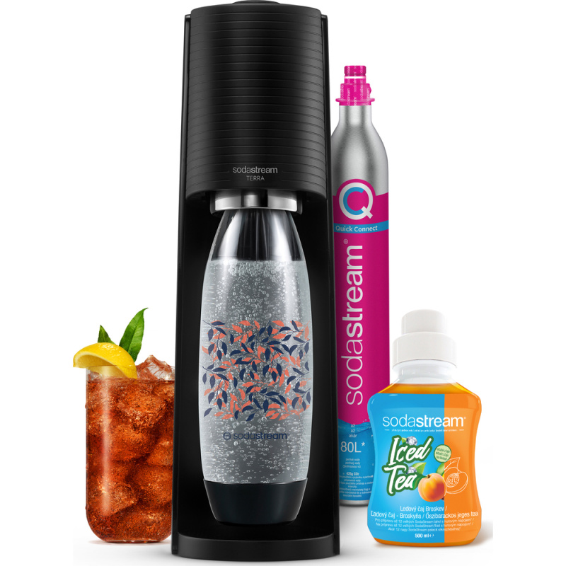 42005264 Výrobník perlivé vody Sodastream TERRA Black Ice Tea Megapack