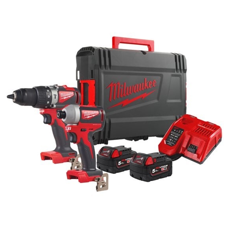 4933464522 Aku bezuhlíkový set nářadí M18™ 18V/2x5,0Ah Milwaukee M18BLPP2A2-502X