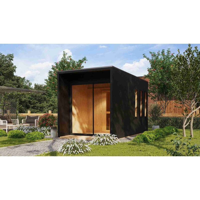 LG3779 Finská sauna KARIBU MIRAMAR (92843) černá