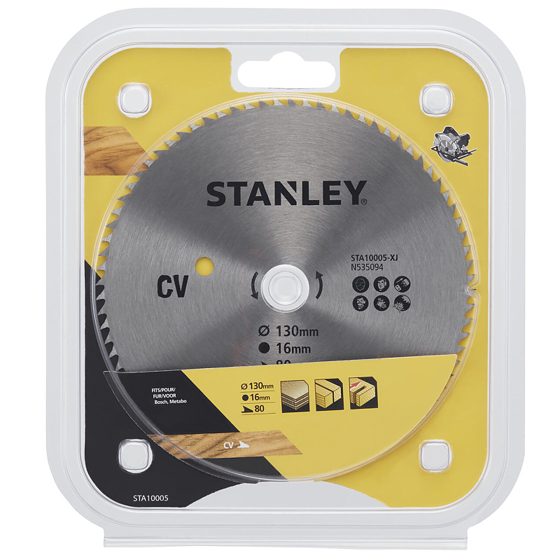 STA10005 Pilový kotouč pro příčné řezy 130 x 16 mm, 80 zubů Stanley