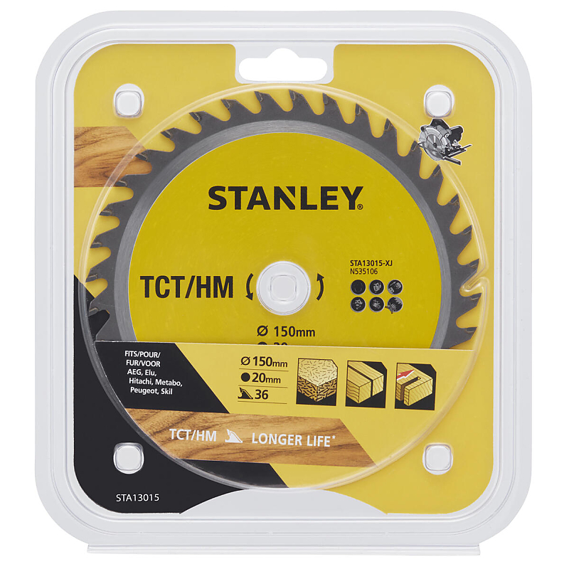 STA13015 Pilový kotouč TCT/HM pro příčné řezy 150 x 20 mm, 36 zubů Stanley