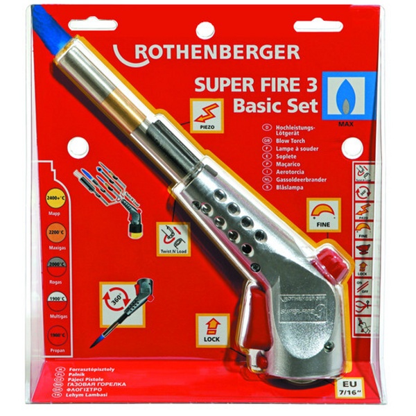 35436 Pájecí hořák ROTHENBERGER SUPER FIRE 3 Basic Set + DÁREK ZDARMA!