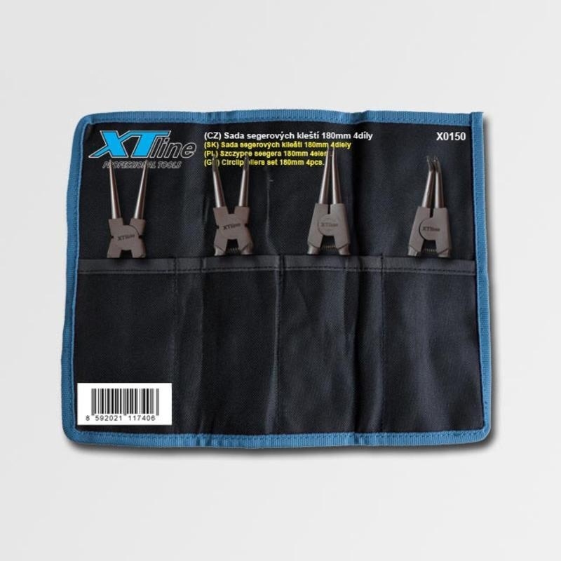 X0150 4dílná sada segrových kleští 180mm CrV v textilním obalu XTline