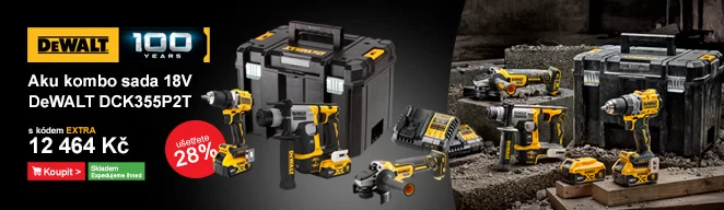 Aku bezuhlíková kombo sada 18V 2x5,0 Ah XR DeWALT DCK355P2T