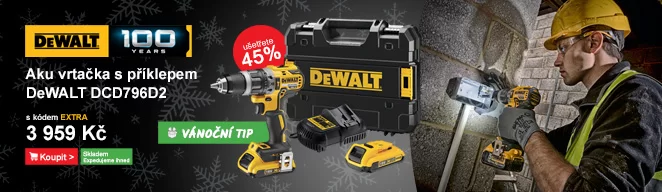 Aku bezuhlíková vrtačka s příklepem DeWALT DCD796D2