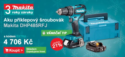 Aku bezuhlíkový příklepový šroubovák Makita DHP485RFJ