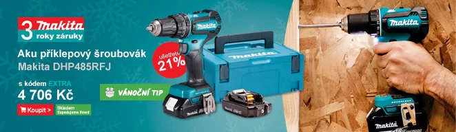 Aku bezuhlíkový příklepový šroubovák Makita DHP485RFJ