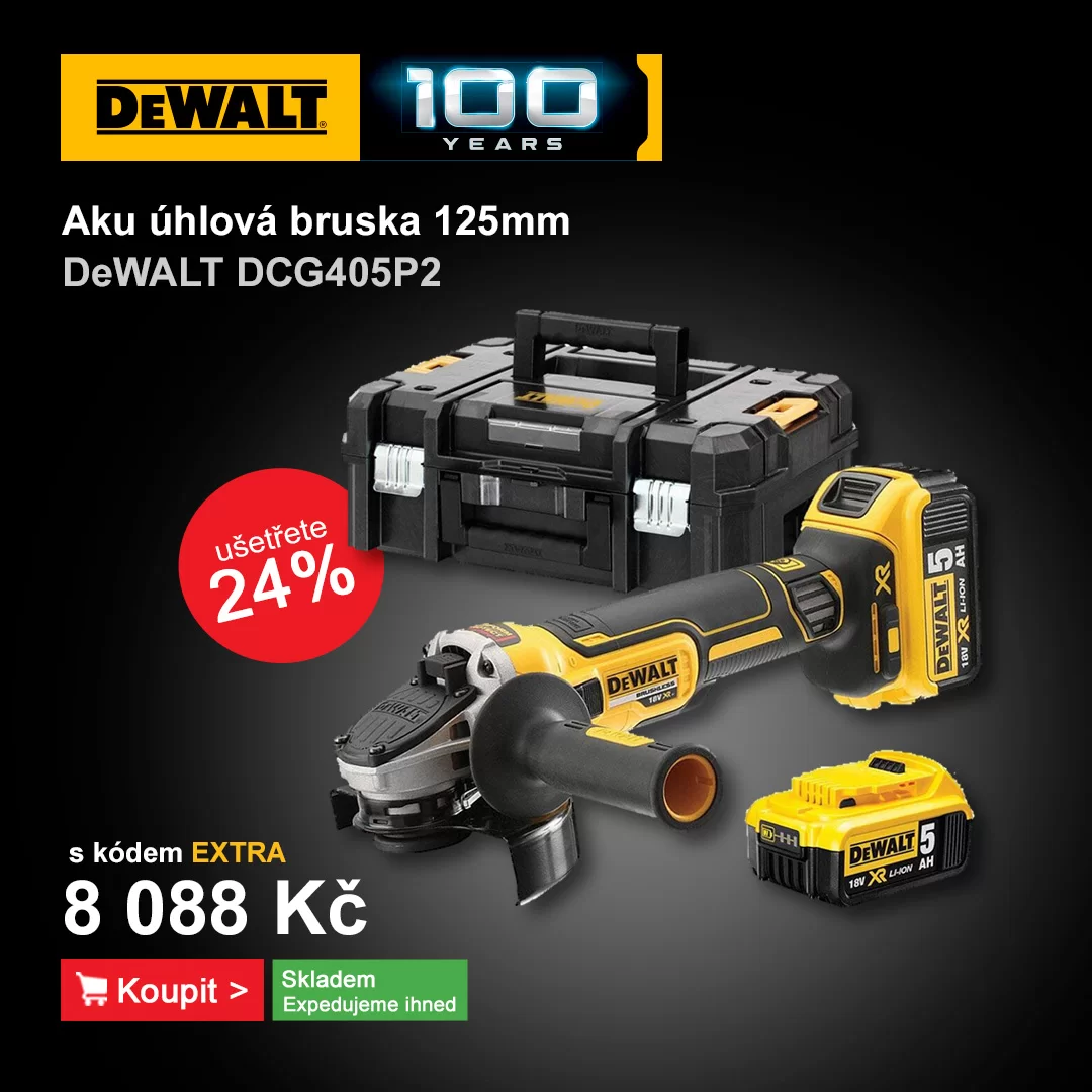 Aku úhlová bruska 125mm 18V 2x5,0AH DeWALT DCG405P2
