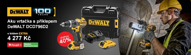 Aku bezuhlíková vrtačka s příklepem 18V XR Li-Ion 2x2,0Ah DeWALT