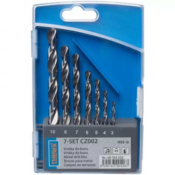 Sada vrtáků do kovu HSS CZ002 7dílná 7-SET CZ 002 Narex 00763332
