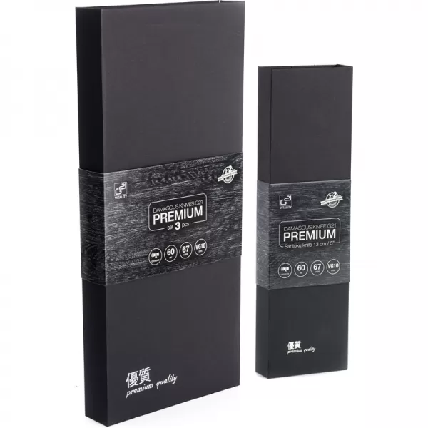 Sada nožů G21 Damascus Premium v bambusovém bloku, 4 ks + brusný kámen 6002225