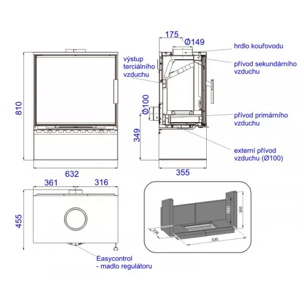 Krbová kamna černá Haas+Sohn SKIVE II