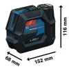 Aku kombinovaný laser 12V 1x2,0Ah Bosch GCL 12V-50-22 CG 0601066S02