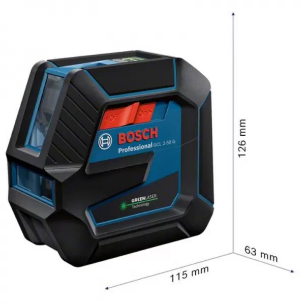 Křížový laser BOSCH GCL 2-50 G s olovnicí (zelený) 0 601 066 M00