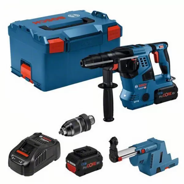 Aku vrtací kladivo 18V 2x8,0Ah SDS plus Bosch GBH 18V-28 C GDE 18V-16 0611921003