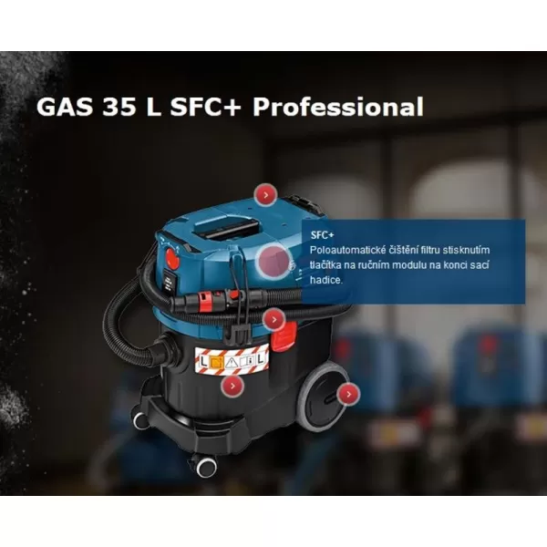 Vysavač na suché a mokré vysávání BOSCH GAS 35 L SFC+ Professional