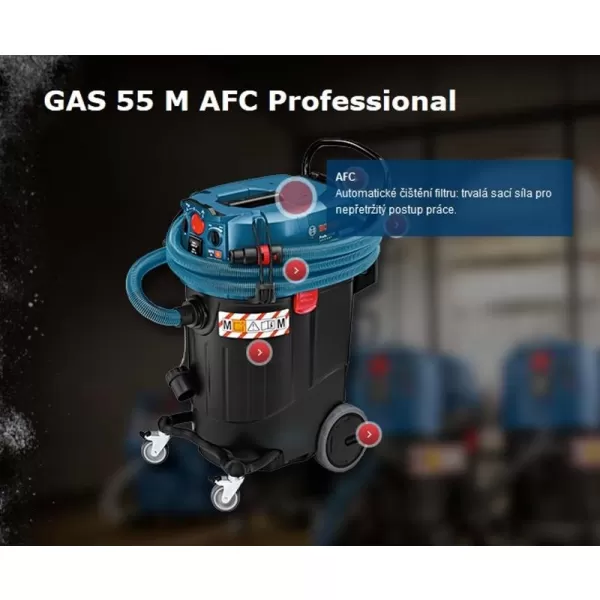 Vysavač na suché a mokré vysávání BOSCH GAS 55 M AFC Professional