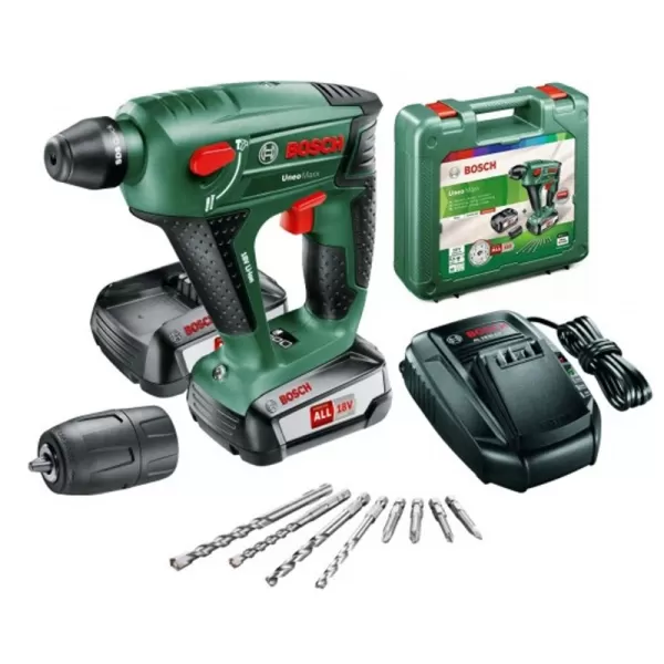 Aku vrtací kladivo 18V 2x2,5Ah Bosch Uneo 0.603.952.327