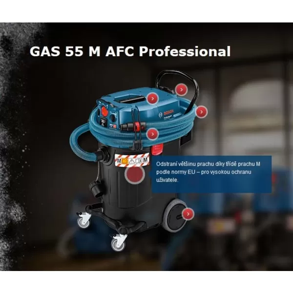 Vysavač na suché a mokré vysávání BOSCH GAS 55 M AFC Professional