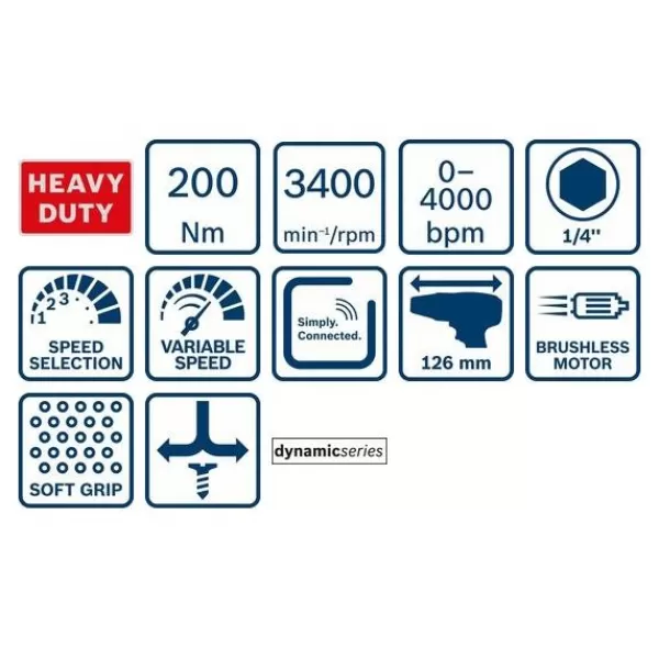 Aku rázový utahovák 18V 2x5,0Ah Bosch GDR 18V-200 C Professional