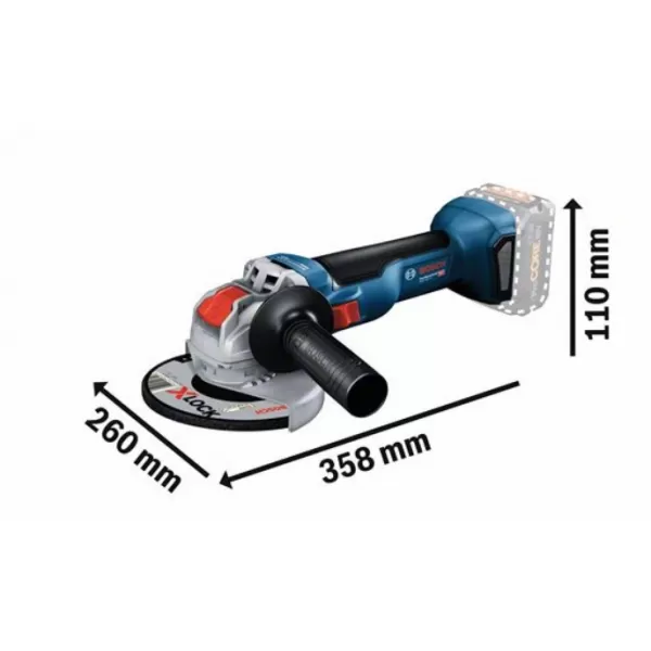 Aku úhlová bruska X-LOCK 18V bez aku Bosch GWX 18V-10 Professional 0.601.7B0.100