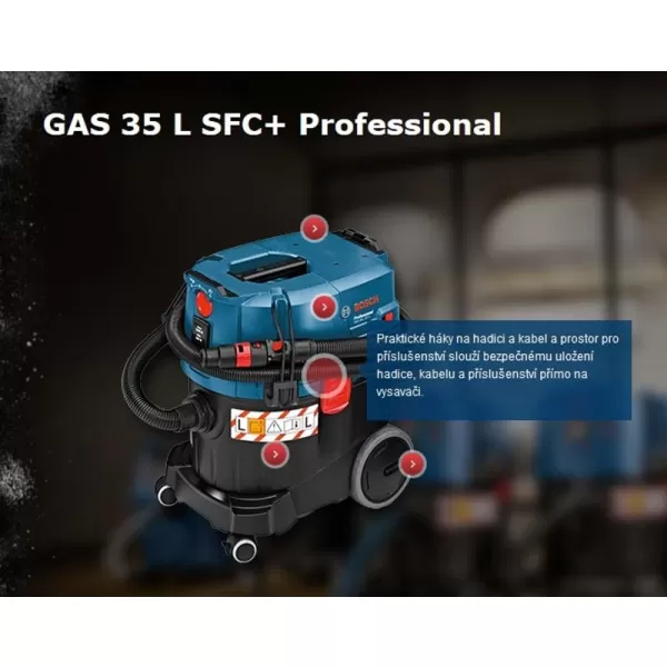 Vysavač na suché a mokré vysávání BOSCH GAS 35 L SFC+ Professional