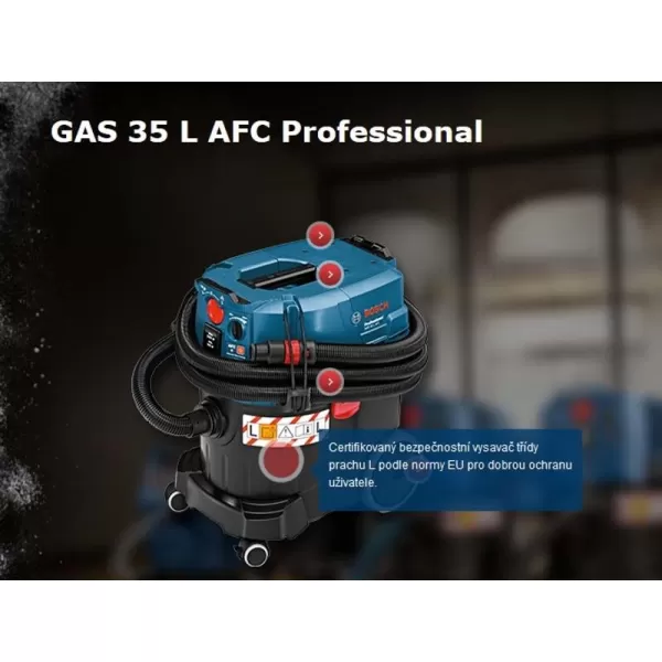 Vysavač na suché a mokré vysávání Bosch GAS 35 L AFC Professional 0.601.9C3.200