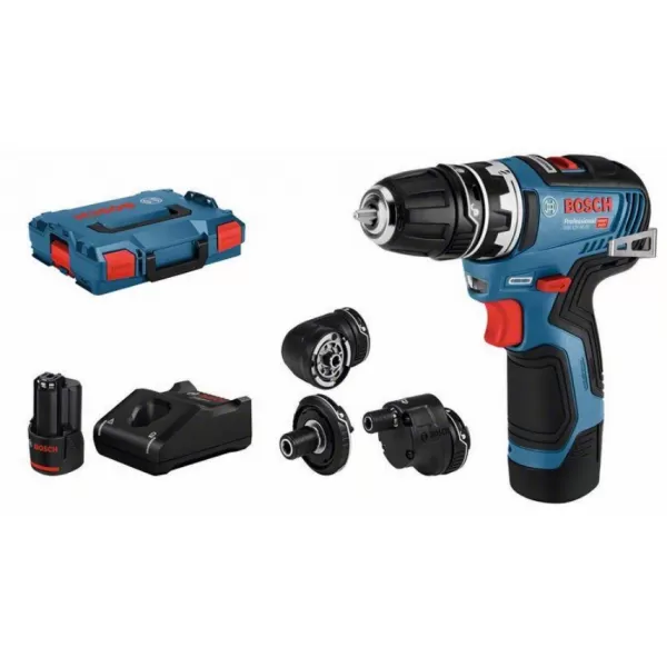 Aku vrtací šroubovák 2x 3,0Ah, adaptér Bosch GSR 12V-35 FC 0 601 9H3 000