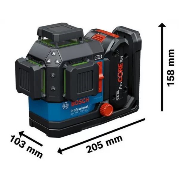 Aku čárový laser 18V 1x4,0Ah Bosch GLL 18V-120-33 CG 0601065100