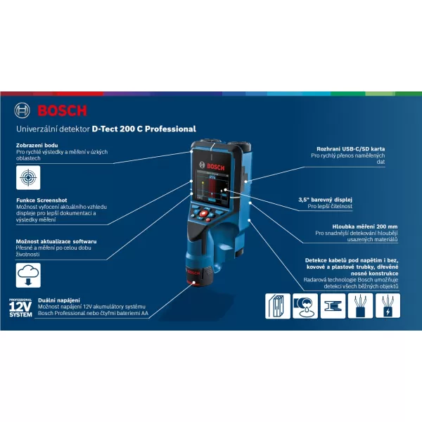 Univerzální detektor D-Tect 200 C Bosch 0601081601