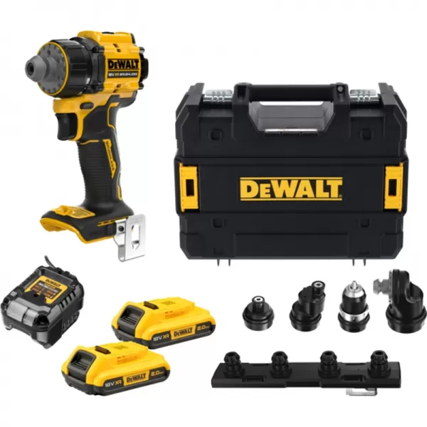 Aku bezuhlíková vícehlavá vrtačka 18V 2x2,0 Ah DeWALT DCD803D2T