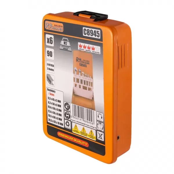 Sada kuželových a odhrotovacích záhlubníků HSS, 6 dílů RICHMANN PC8945