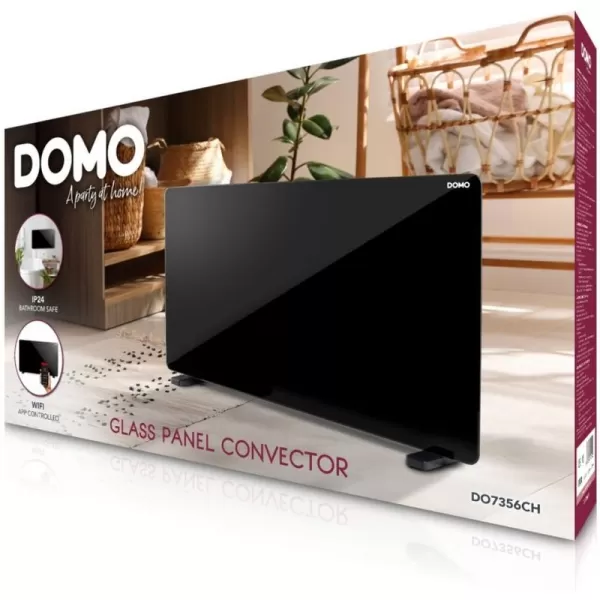 Skleněný teplovzdušný konvektor s WIFI - DOMO DO7356CH