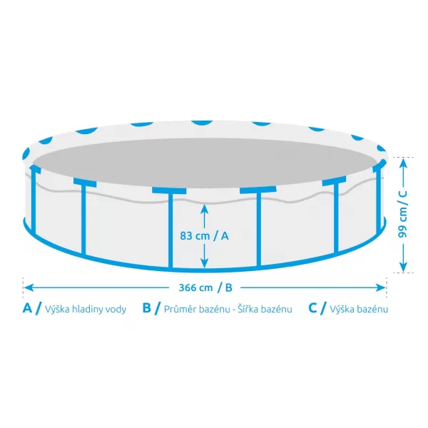Bazén Marimex Florida 3,66x0,99 m se zabudovaným skimmerem - motiv TEAK 10340285