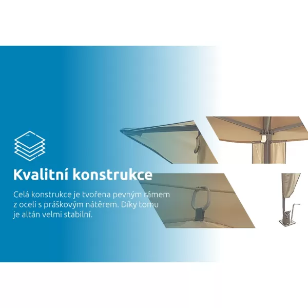 Zahradní altán Marimex Vista 3x3 m - béžový 10970574