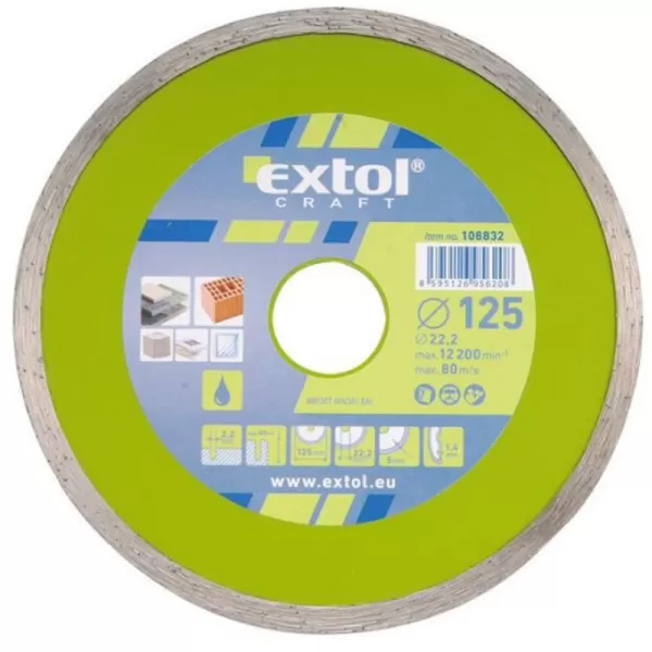 Dia kotouč řezný celoobvodový 115x22,2mm EXTOL CRAFT 108831
