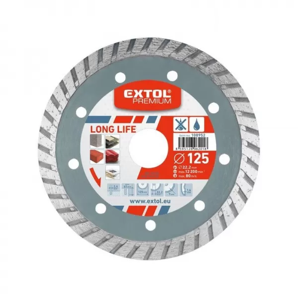 Dia kotouč řezný turbo Long Life 230x22,2mm EXTOL PREMIUM 108955
