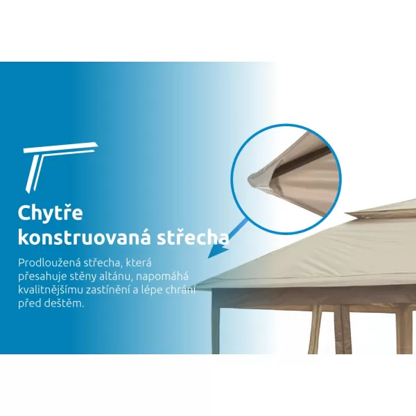 Zahradní altán Marimex Vista 3x3 m - béžový 10970574