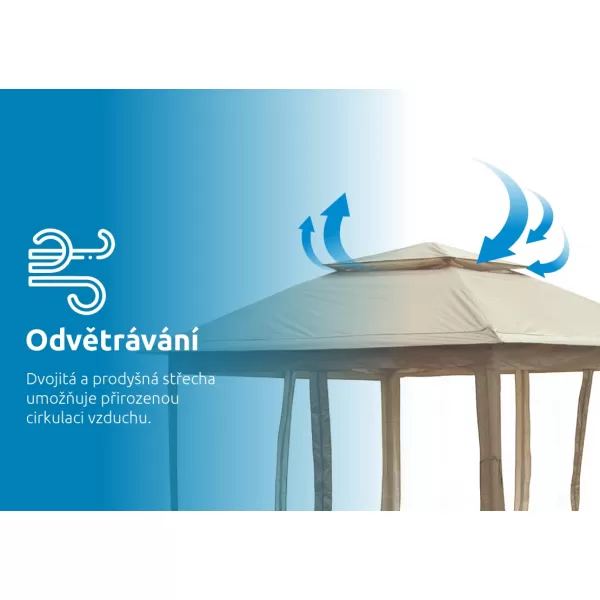 Zahradní altán Marimex Vista 3x3 m - béžový 10970574