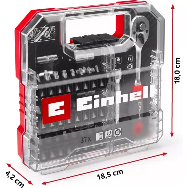 Sada bitů s ráčnou L-CASE Box 37 ks Einhell 49109022