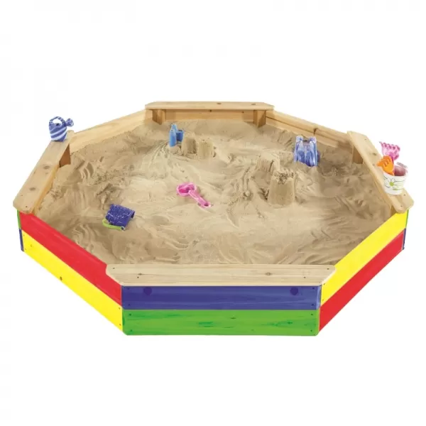 Dřevěné pískoviště osmihranné barevné Marimex 11640198