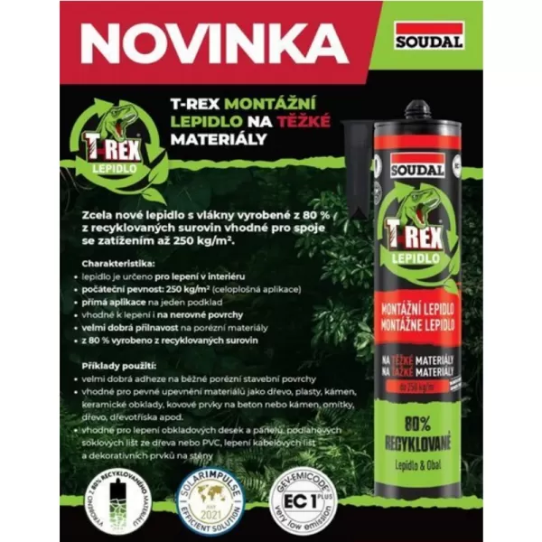 Montážní lepidlo T-REX na těžké materiály SOUDAL 1243076