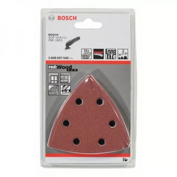 10dílná sada brusných papírů 93 mm; 60 / 80 / 100 / 120 / 180 Bosch 2608607540