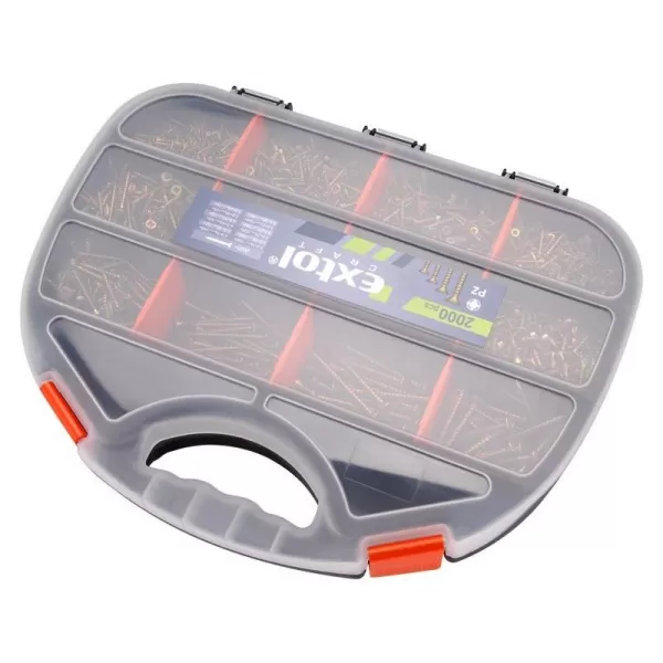 Vruty do dřeva 12 rozměrů 2000ks v plastové krabičce EXTOL CRAFT 1441