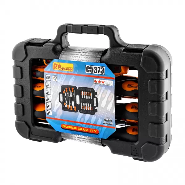 Sada šroubováků a bitů v plastovém boxu 58 dílů RICHMANN