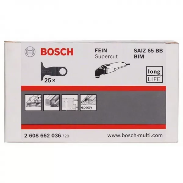 Bimetalový ponorný pilový list SAIZ 65 BB Wood and Nails 40 x 65 mm Bosch 2608662036