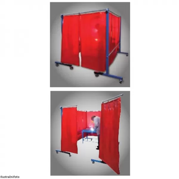 Pojízdná ochranná zástěna červená TransFlex 1613000