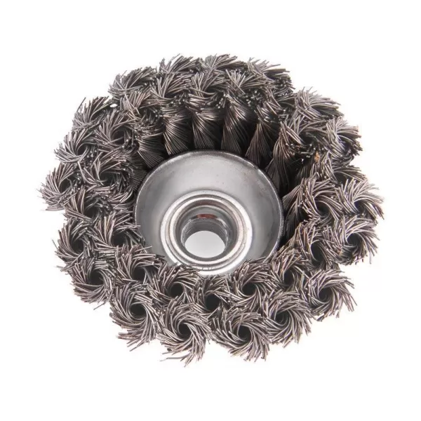 Kartáč hrnkový copánkový 80mm vlnitý drát S 0,5mm dvouřadý M14x2mm EXTOL CRAFT 17009