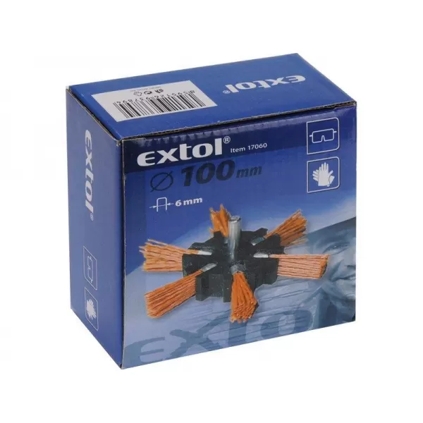 Kartáč okružní leštící 100mm nylon stopka 6mm EXTOL CRAFT 17060